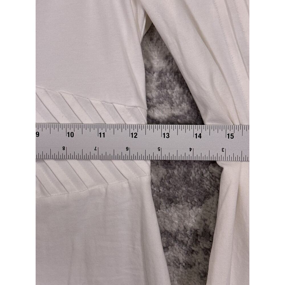 Anne Fontaine Dress 38 / US 6 Womens White Pima Cotton Stretch Pleated - Picture 6 of 9